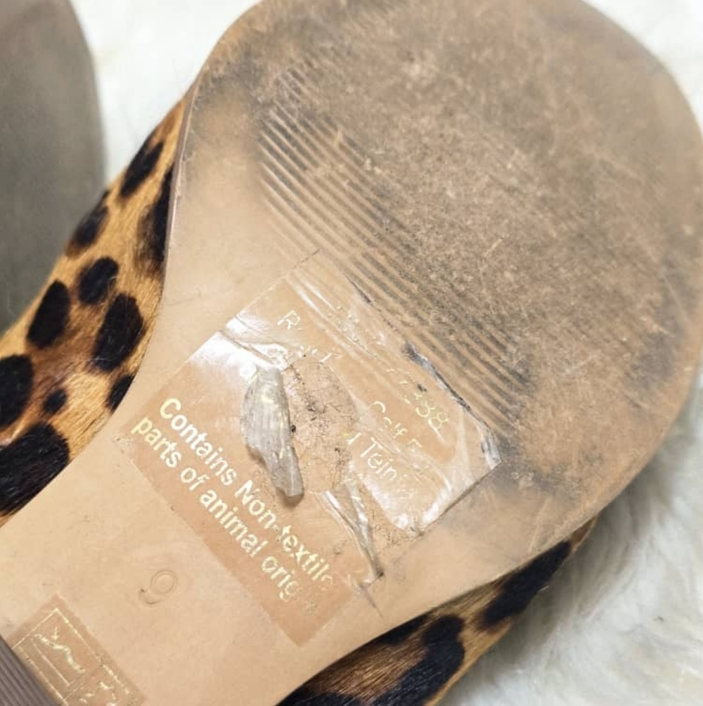 Madewell The Harper Mule Leopard Calf Hair Madewell Bethesda Row Size 9 - Picture 9 of 9